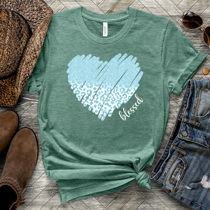 Bless Blue Heart Heathered Tee