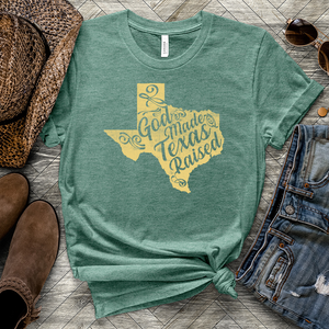 God Made Texas Raised Heathered Tee