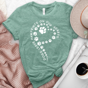 On our Hearts Paw Print Heathered Tee