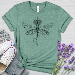 Faith Key Dragonfly  Heathered Tee