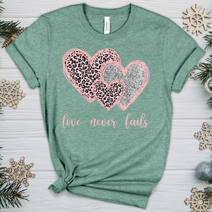 Love Never Fails Heathered Tee