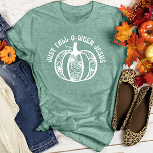 Fall-o-ween Jesus Halloween Heathered Tee