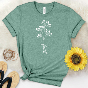 Faith Dandelion Bouquet Heathered Tee