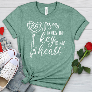 Jesus Holds The Key Heathered Tee