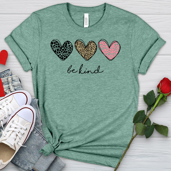 Be Kind Heart Patterns Heathered Tee