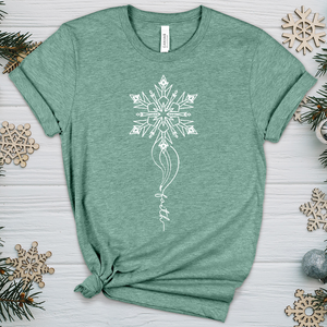 Wispy Snowflake Faith Heathered Tee