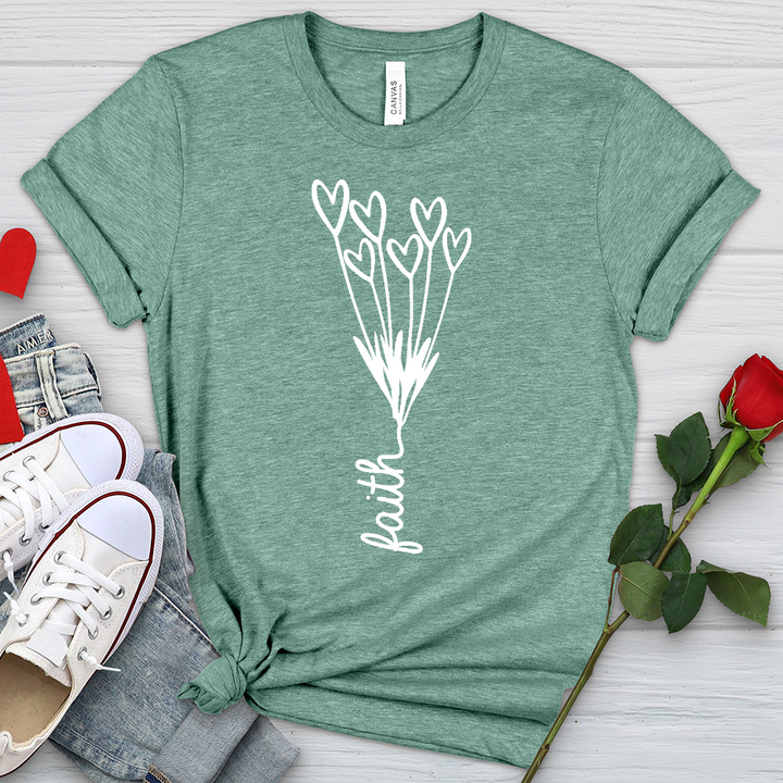 Faith Heart Bouquet Heathered Tee