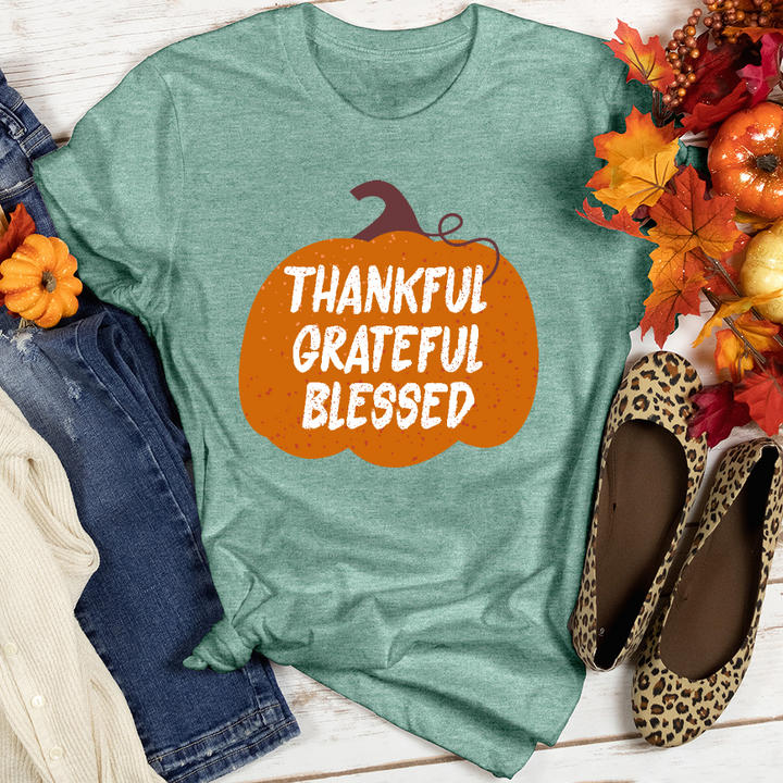 TGB Autumn Pumpkin Scene Heathered Tee