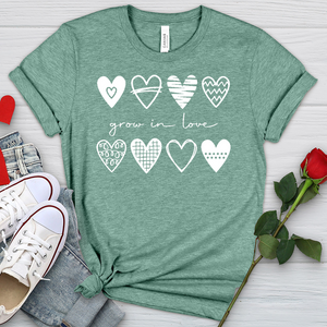 Grow In Love Hearts Heathered Tee