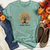 Retro Watercolor Pumpkin Tree Heathered Tee