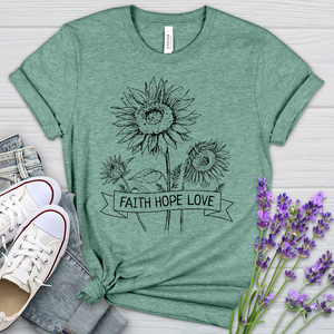 Faith Sunflower GardenHeathered Tee