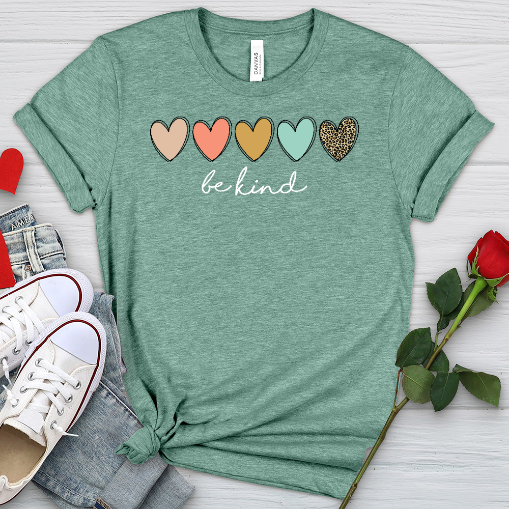Be Kind Hearts Heathered Tee