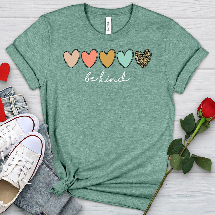 Be Kind Hearts Heathered Tee