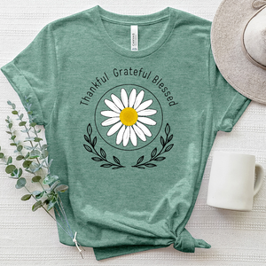 Thankful Olive Branch Daisy Heathered Tee