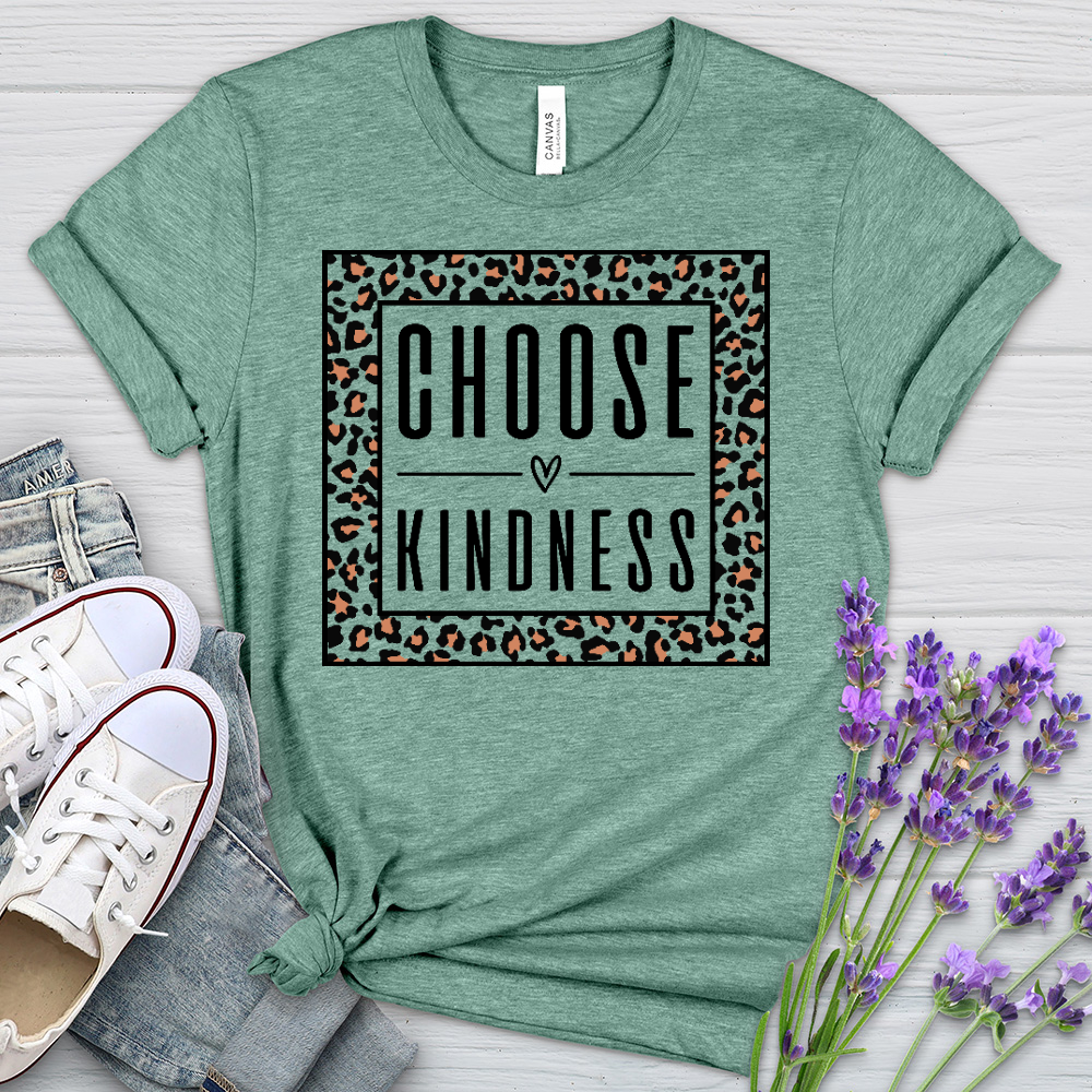 Choose Kindness Leopard Heathered Tee