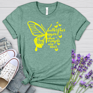 Butterflies Appear Yellow Heathered Tee