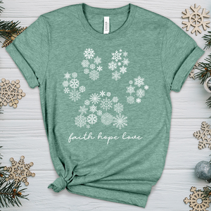 Snowflake Paw Print Heathered Tee