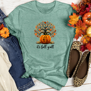 Boho Paisley Harvest Tree Pumpkin Heathered Tee