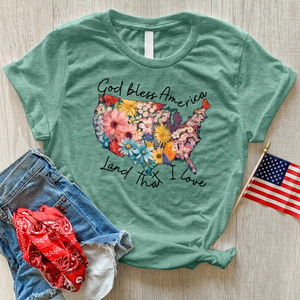 Land That I Love Flower Heathered Tee