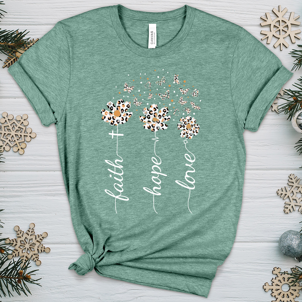 Faith Hope Love Floral V7 Heathered Tee