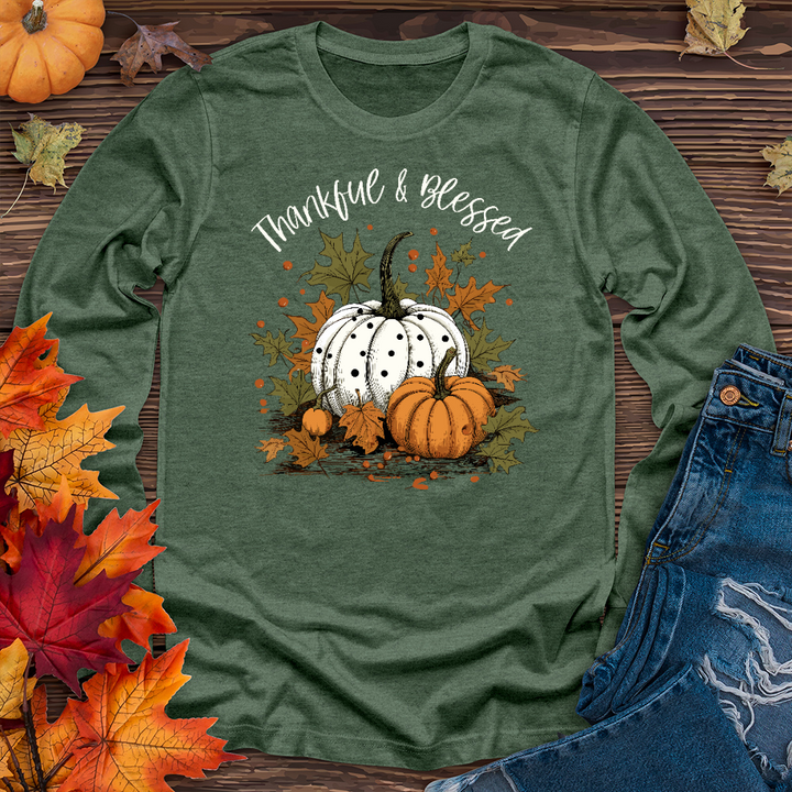 Thankful & Blessed Pumpkin Patch Long Sleeve Tee