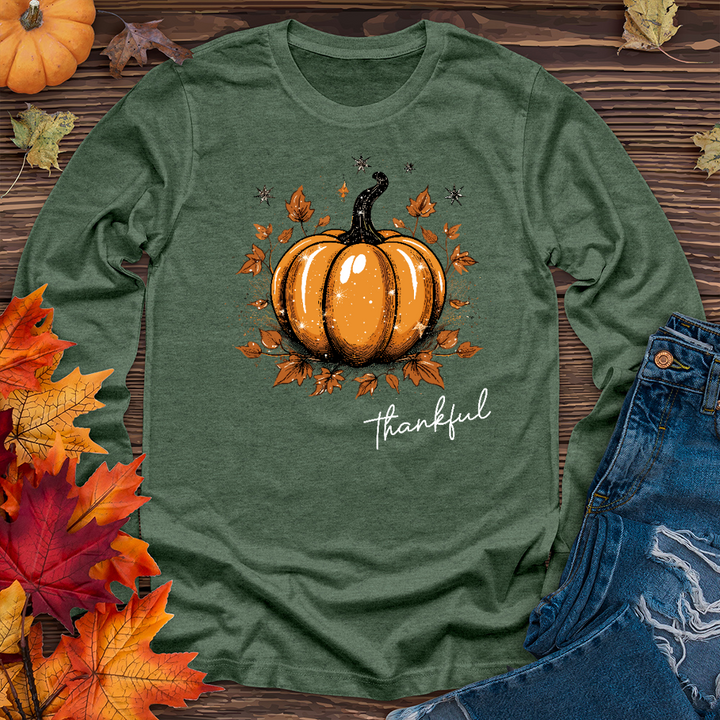 Sparkling Thankful Pumpkin Long Sleeve Tee