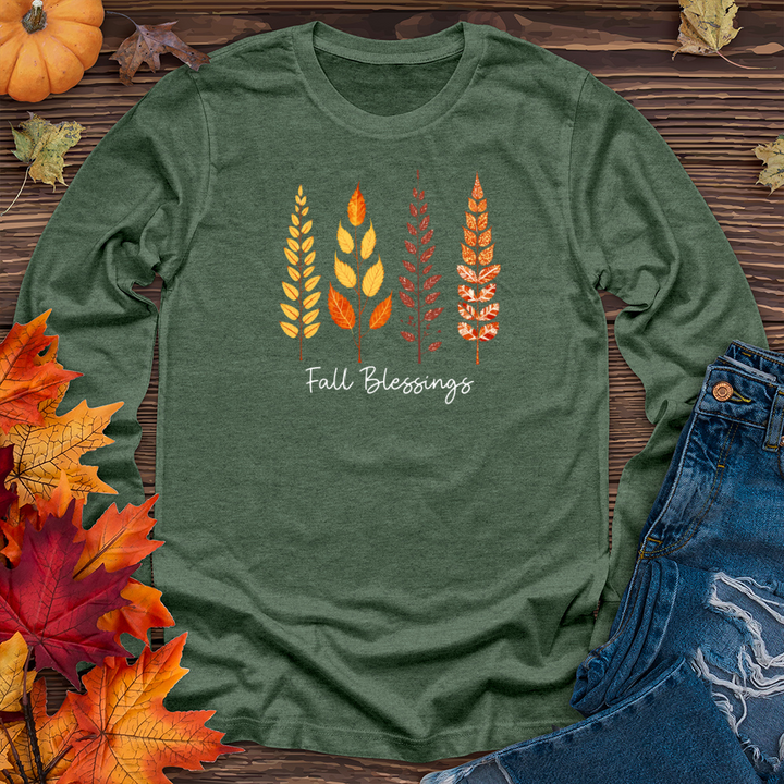 Retro Fall Foliage Icon Trio 01 Long Sleeve Tee