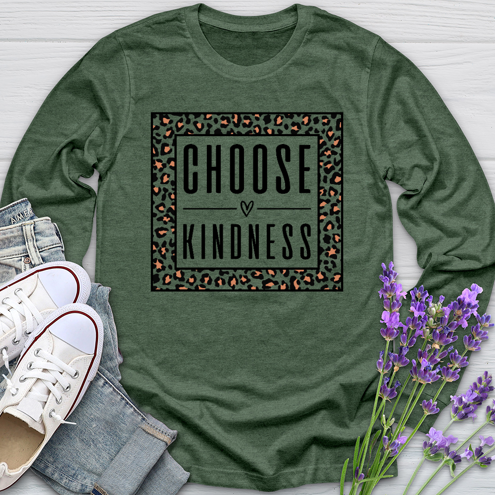 Choose Kindness Leopard Long Sleeve Tee