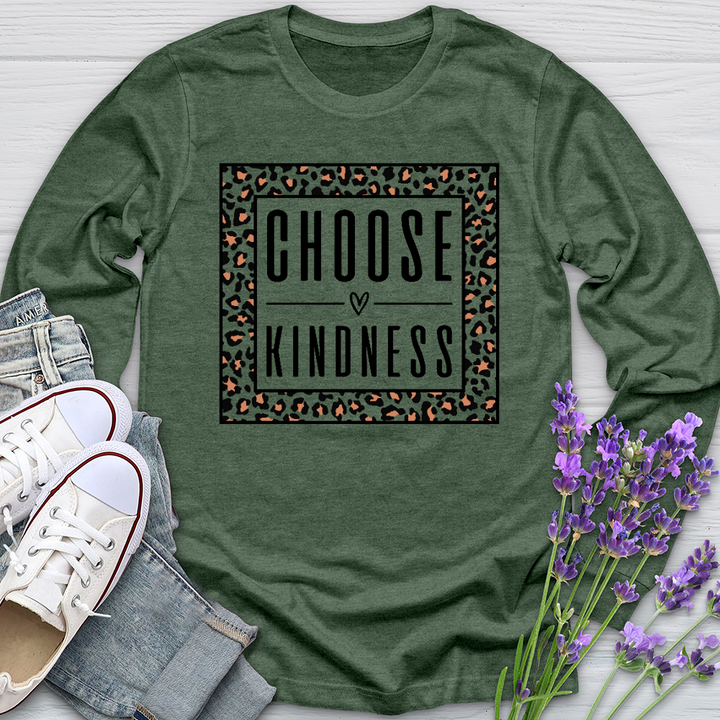 Choose Kindness Leopard Long Sleeve Tee
