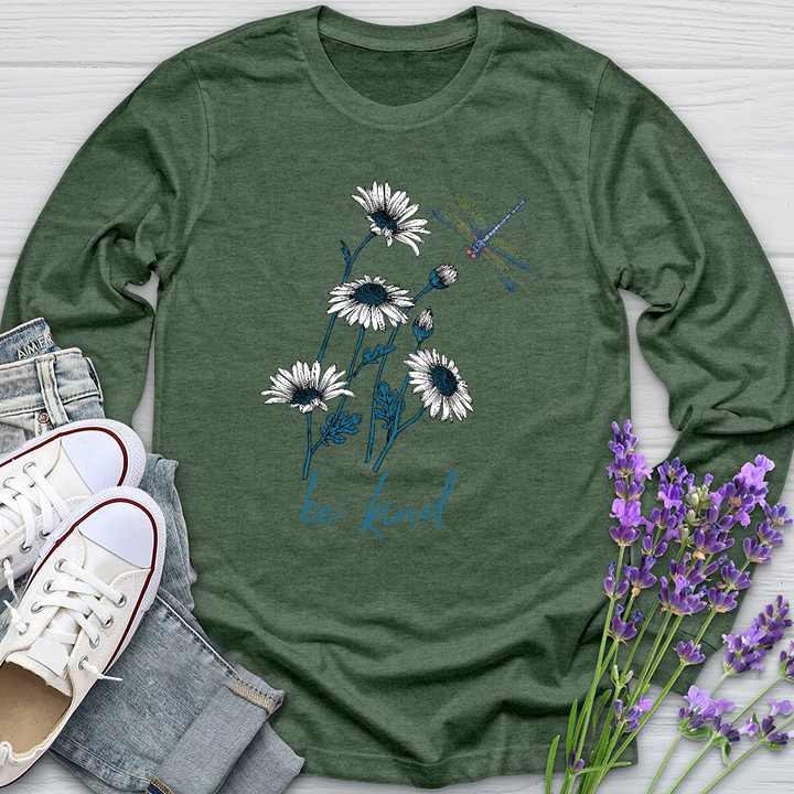 Be Kind daisy Flower Long Sleeve Tee