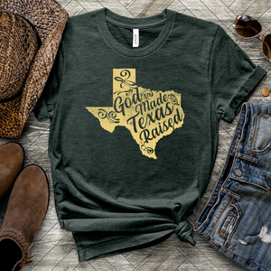 God Made Texas Raised Heathered Tee