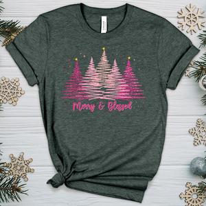 Pink Sparkling Forest Heathered Tee