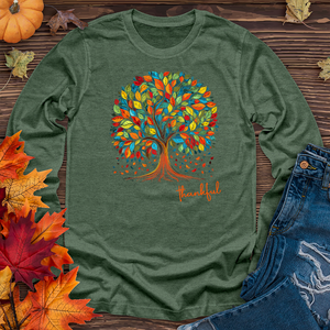 Vintage Floral Fall Tree Long Sleeve Tee