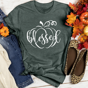 Fancy Blessed Pumpkin Heathered Tee