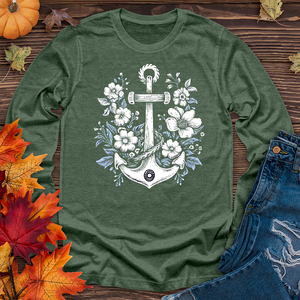 Anchor with flower Long Sleeve Tee