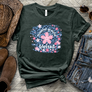 Blessed Floral Leopard Heathered Tee