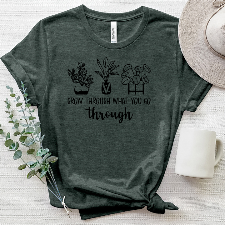 Grow Through What You Go Through Plant Heathered Tee