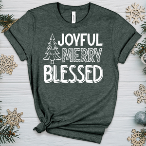 Joyful Merry Blessed Heathered Tee