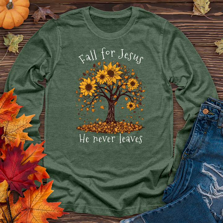 Sunflower Tree Falling Leaves Long Sleeve Tee