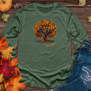 Thankful Batik Autumn Tree Long Sleeve Tee