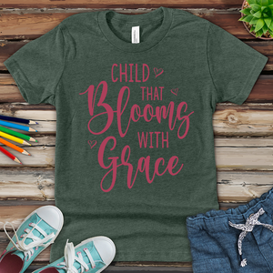 Child Bloom with Grace Youth Heathered Tee