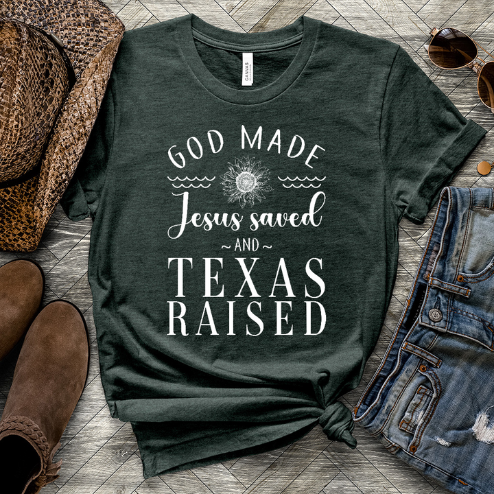 Jesus Saved Heathered Tee