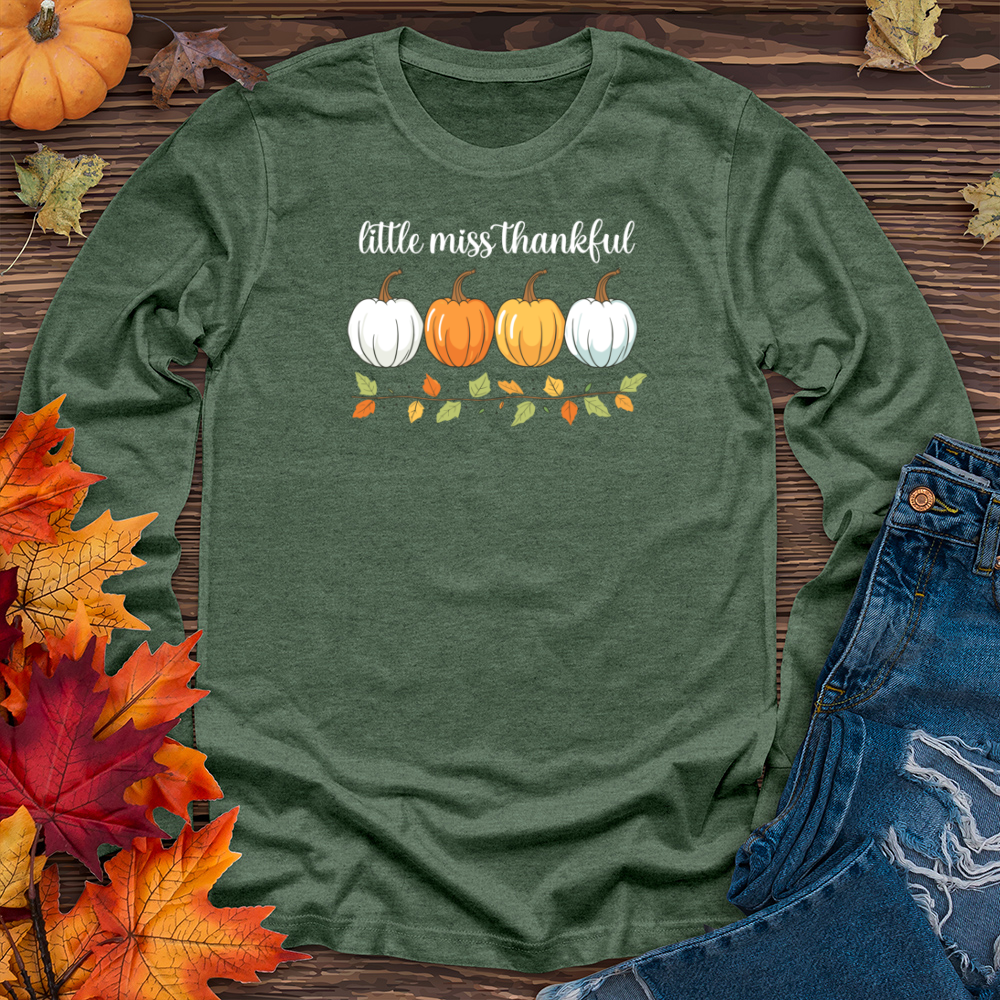 Etsy Style Orange Pastel Pumpkin Trio Long Sleeve Tee