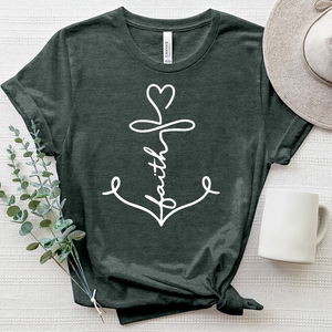 Faith Hope Love Anchor Heathered Tee