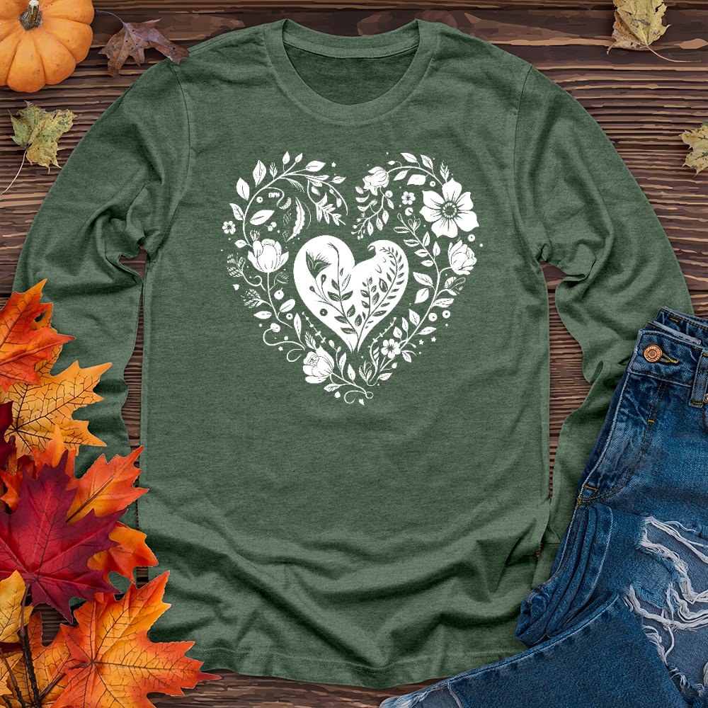A simple floral heart 01 Long Sleeve Tee