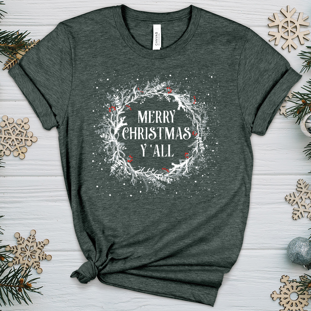 Merry Christmas Year Y'all Heathered Tee