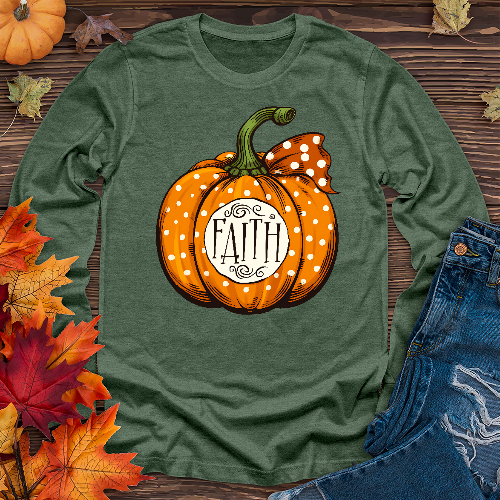 Faith Autumn Pumpkin Long Sleeve Tee