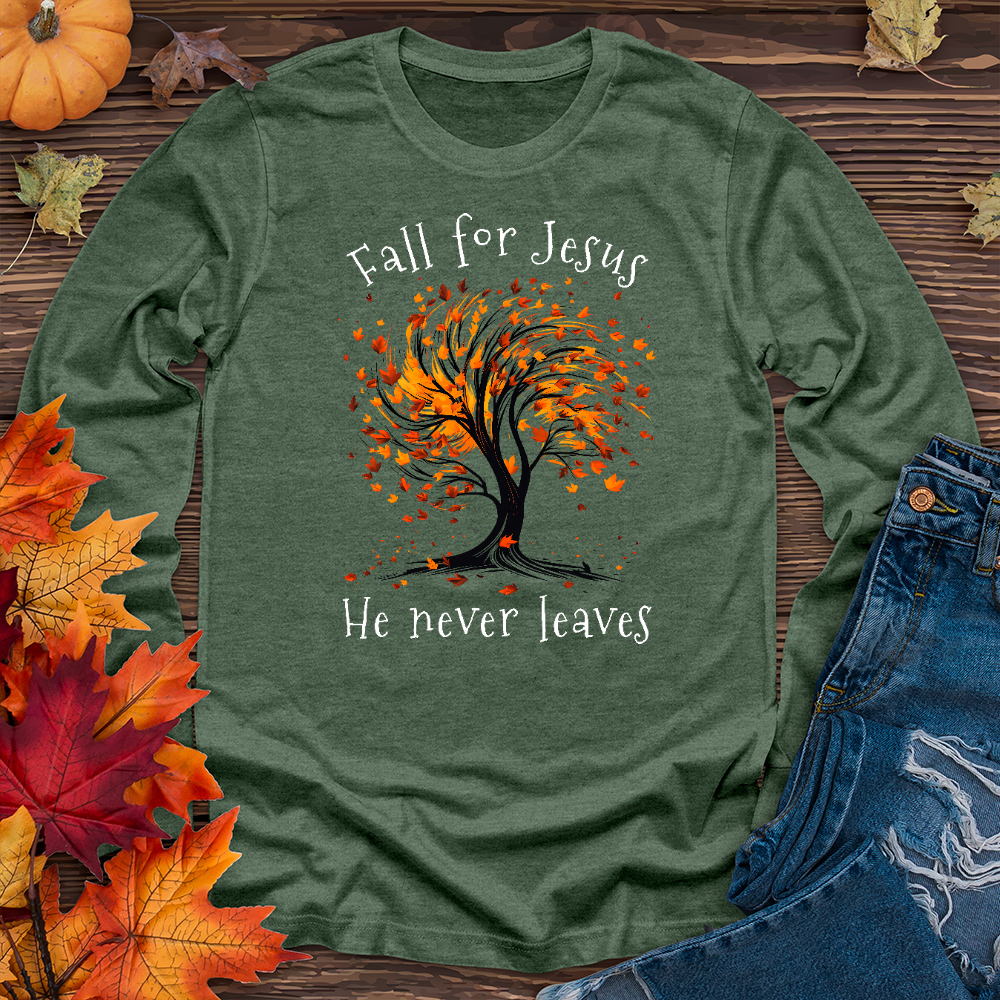 Fall For Jesus Swirl Long Sleeve Tee