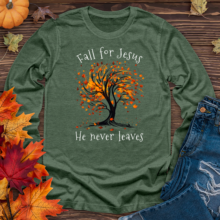 Fall For Jesus Swirl Long Sleeve Tee
