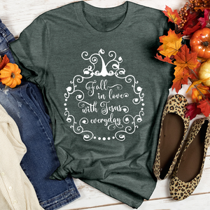 Fall in love with Jesus Heathered Tee